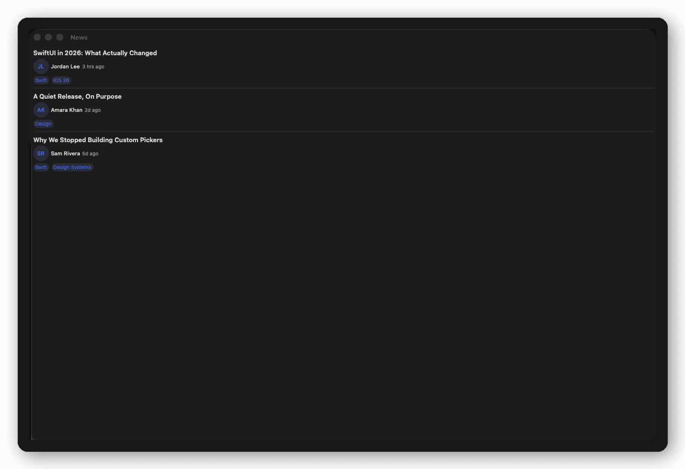 News vertical screenshot