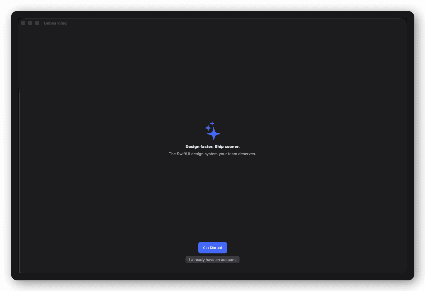 Onboarding vertical composition