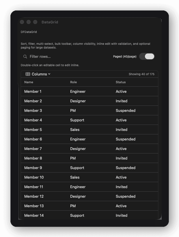 Data Grid block