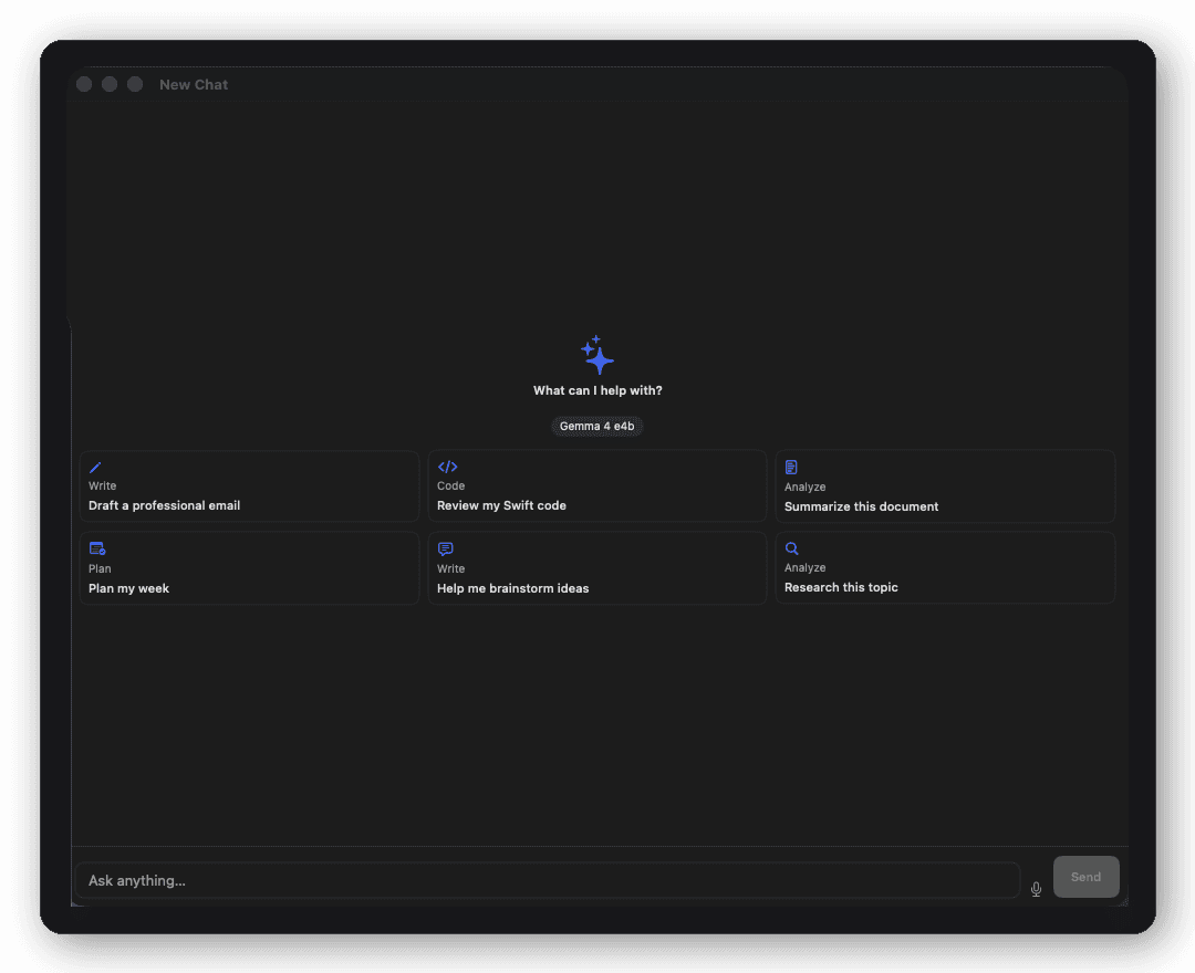 AI Chat — New chat screen