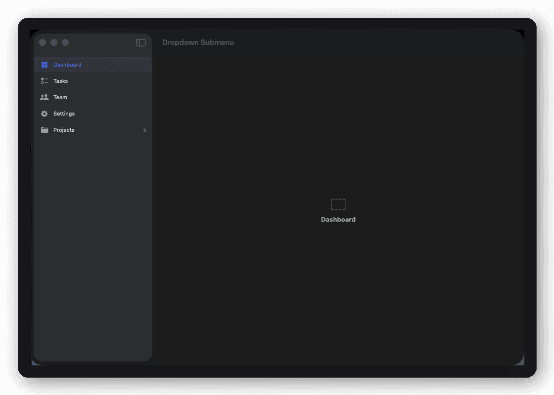 Dropdown Submenu shell layout