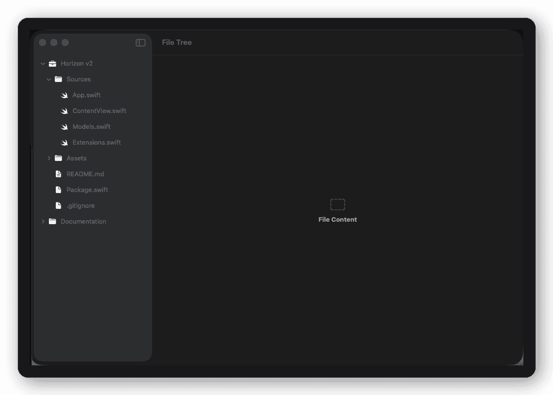File Tree shell layout