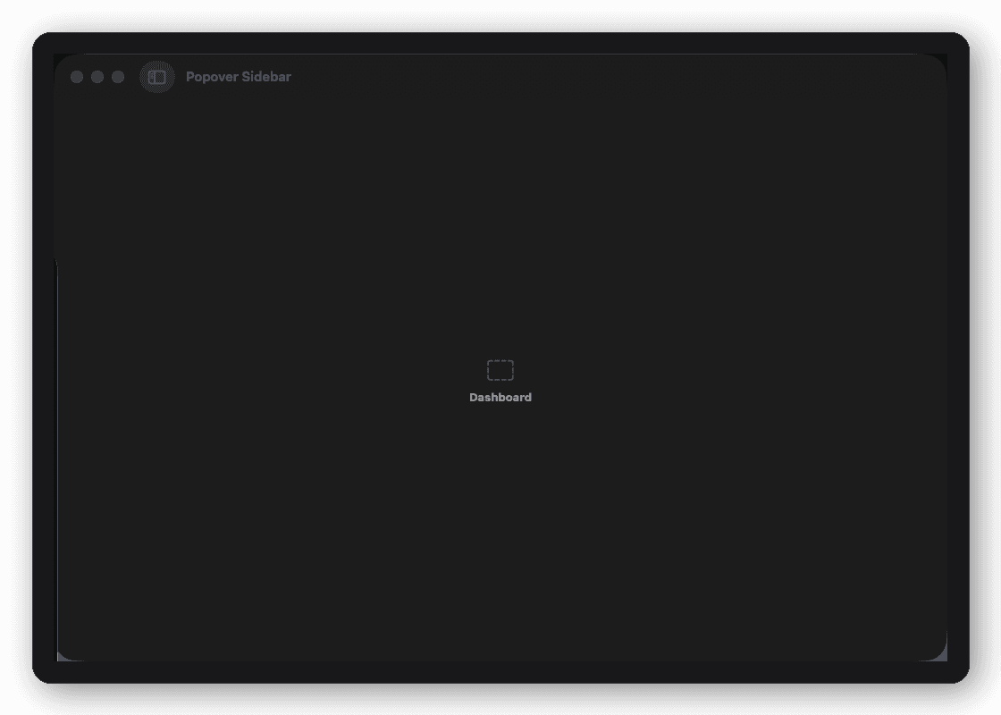 Popover Sidebar shell layout