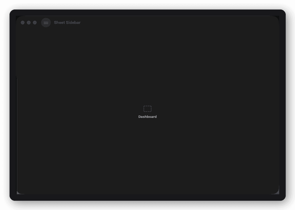 Sheet Sidebar shell layout